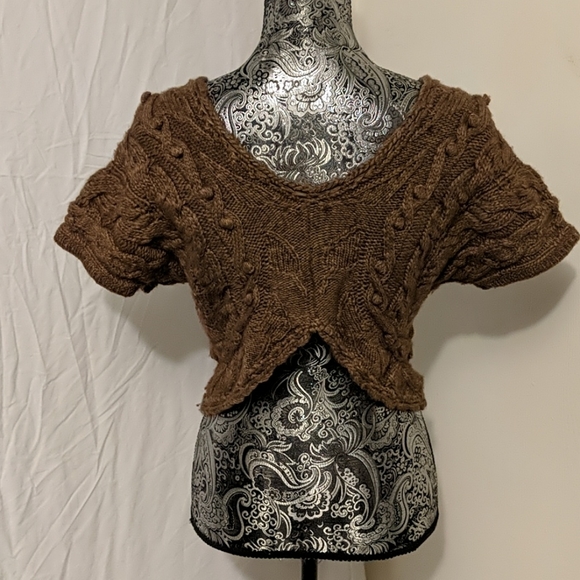 Anthropologie wood button crochet sweater - Picture 2 of 8